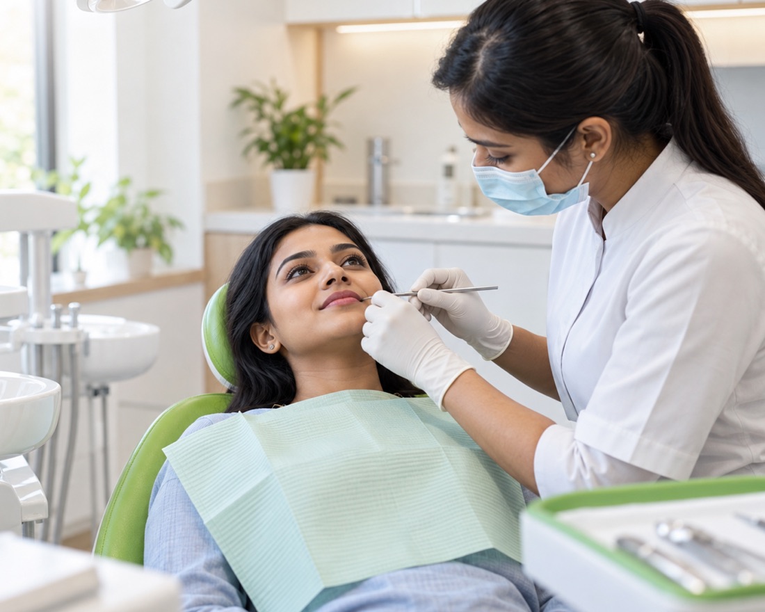 A patient relaxed in the chair during a short adjustment appointment